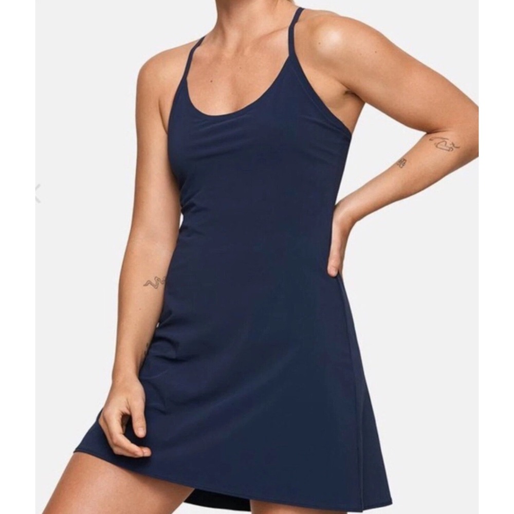 Outdoor Voices Navy Blue Athletic Tennis Dress Built in Shorts Size M